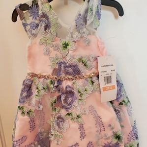 Rare Editions pink and lavender chiffon dress 2T